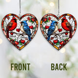 Lovely Hummingbird Couple - Personalized Couple Transparent Car Ornament
