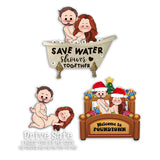 Naughty Naughty - gift for husband, wife - Personalized Decal Die Cut