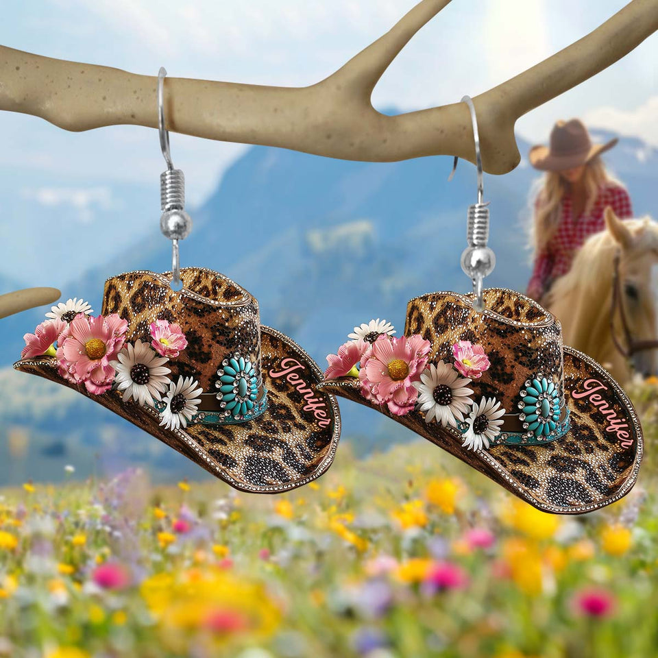 Cowgirl Hat - Personalized Cowgirl Earrings