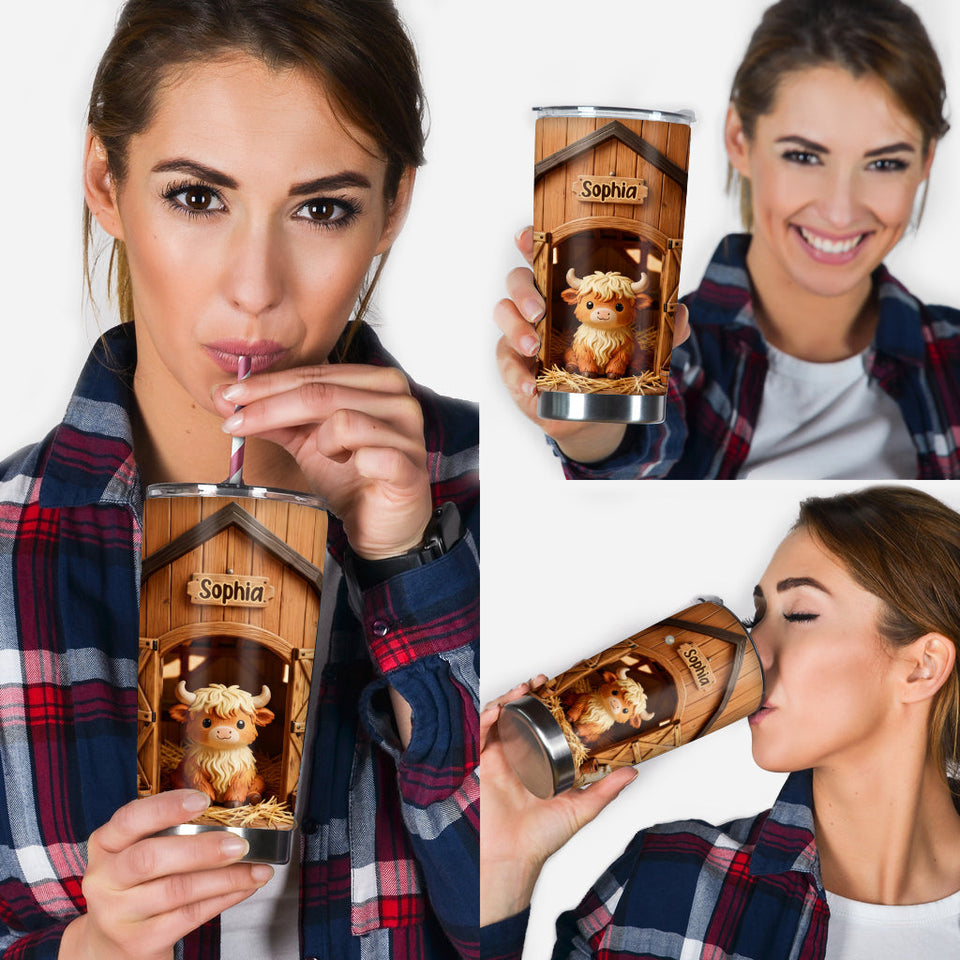 Cute Higland Cow - Personalized Highland Cow Tumbler