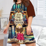 Just One More Chapter - Personalized Book Sleep T-shirt Dress