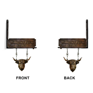 Highland Heritage Sign - Personalized Highland Cow Wooden Wall Mount Sign