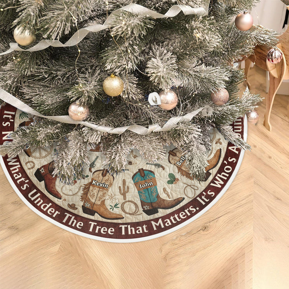 Gift For Western Family, Cowboys, Cowgirls - Personalized Family Tree Skirt