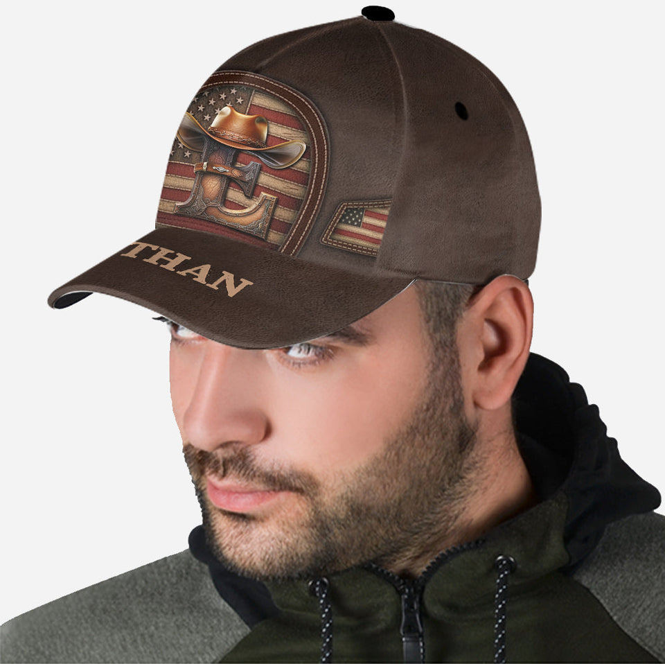 Cowboy Initial Customize - Personalized Western Outfit Classic Cap