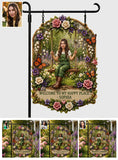 Welcome To My Happy Place - Personalized Gardening Wood Sign With Stake