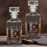 Skull Name Initial Letter - Personalized Skull Whiskey Glass