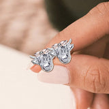 Western Style Bow Bull - Personalized Highland Cow Stud Earrings