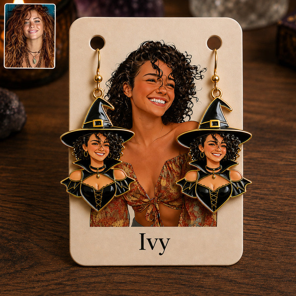 Be A Witch - Personalized Witch Earrings With Card