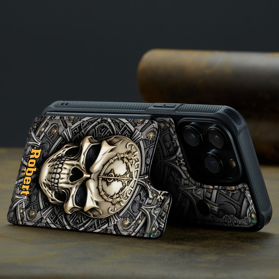 Cool Skull - Personalized Skull Fully Printed Wallet Phone Case