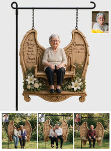 Your Wings Were Ready, But My Heart Was Not - Personalized Memorial Wood Sign With Stake