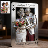 Playing Card King And Queen - Personalized Couple Custom Shaped Acrylic Plaque