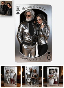 Playing Card King And Queen - Personalized Couple Custom Shaped Acrylic Plaque