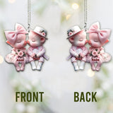 Cute Couples - Personalized Pig Lover Car Ornament