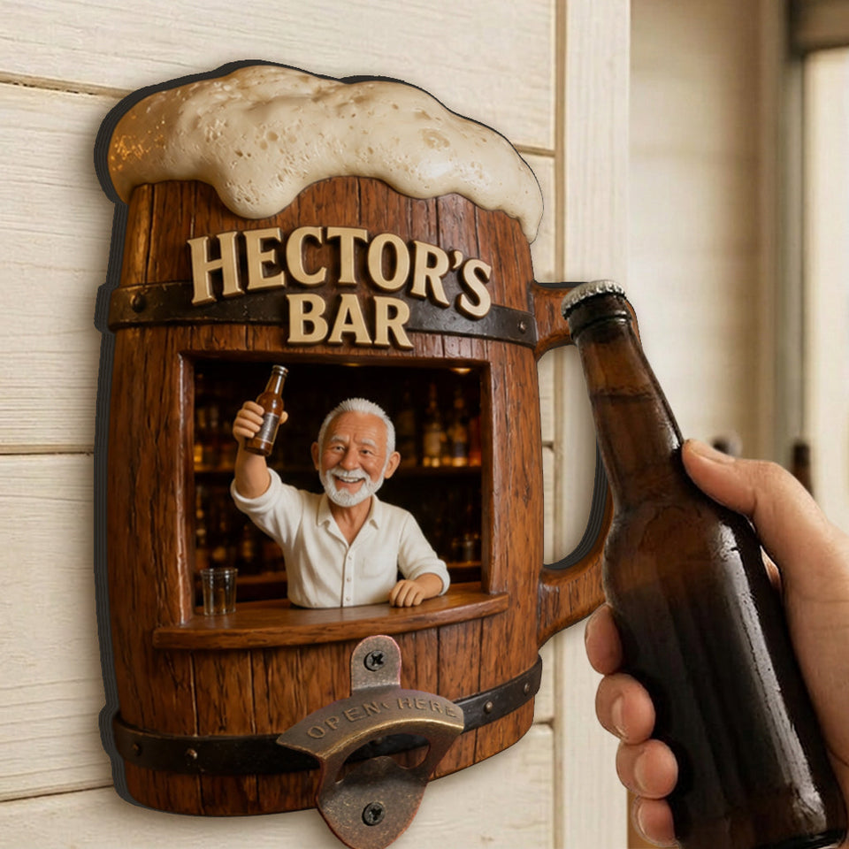 Funny Wall-Mounted Bottle Opener, Bar Custom Decoration - Personalized Beer Wall Bottle Opener