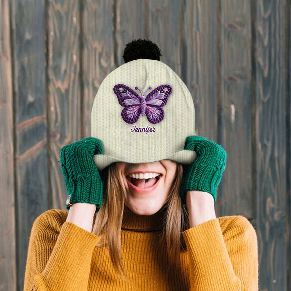 Love Butterflies - Personalized Butterfly Beanie Hat