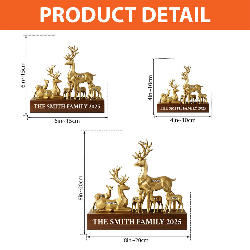 Reindeer Family - Personalized Family Custom Shaped Acrylic Plaque