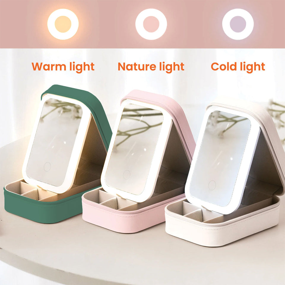 To My Mom - Personalized Mother Jewelry Box With LED Mirror