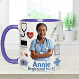Nurse Life - Personalized Nurse Set Accent Mug with Acrylic Stirrers