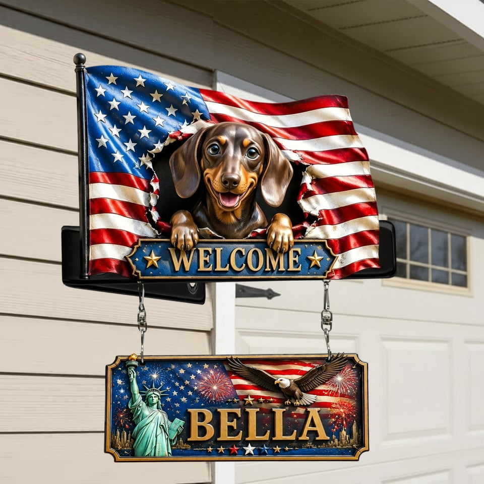 Any Photo Peeking Pets - Personalized Dog Wooden Wall Mount Sign