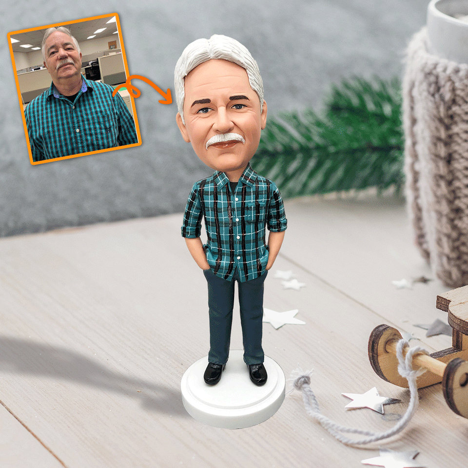 Personalized Step Dad Figure - Gift for step dad - Personalized Bobblehead