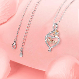 Love You To The Moon And Back Heart Mom Necklace