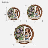 Custom Any Photo - Welcome To My Room - Personalized Birth Month Flower Custom Shaped Wood Sign