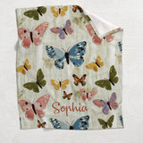 Butterflies Garden - Personalized Butterfly Blanket