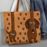 Funny Dog Lovers Gift - Personalized Dog Quilted Tote Bag