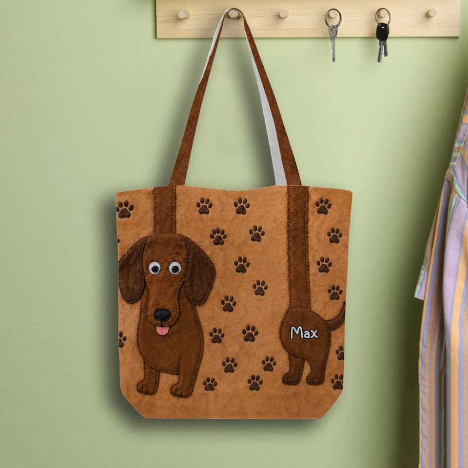 Funny Dog Lovers Gift - Personalized Dog Quilted Tote Bag