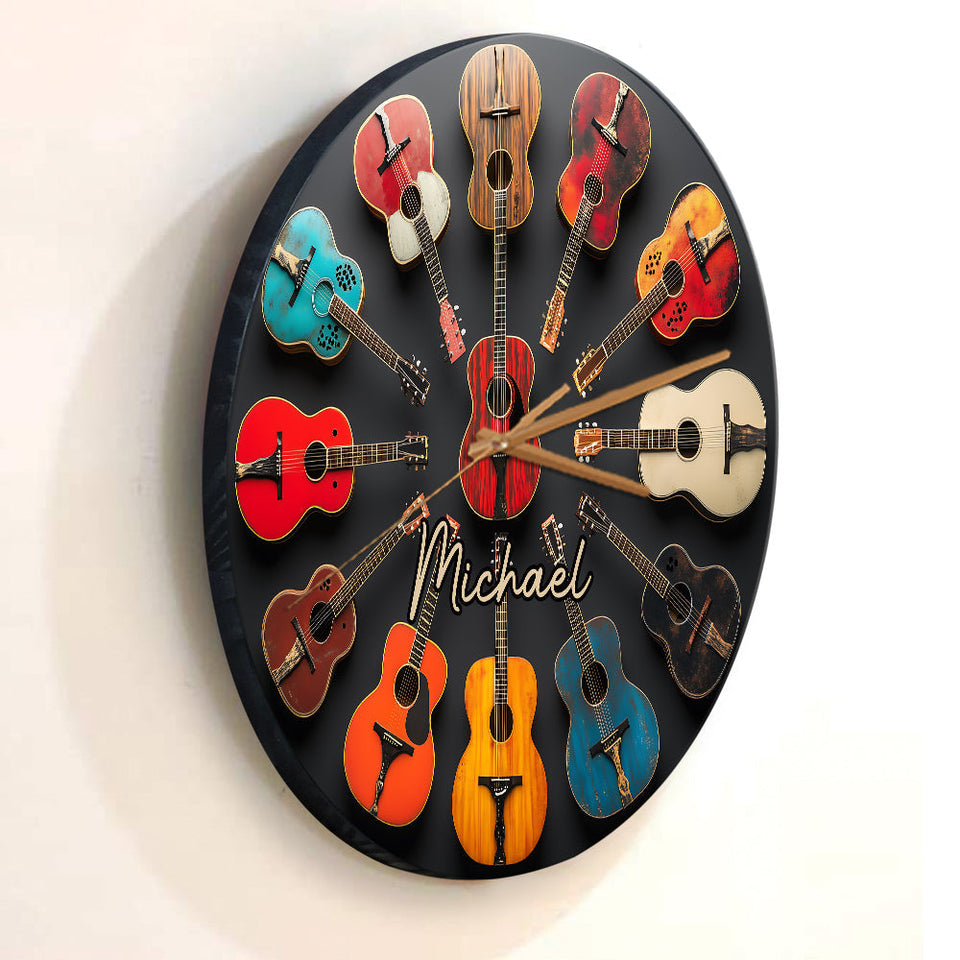 Rock & Roll - Personalized Guitar Wall Clock