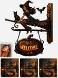 Welcome To The Witch House - Personalized Witch Wooden Wall Mount Sign