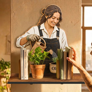 Custom Garden Lover - Personalized Gardening Wooden Floating Shelf