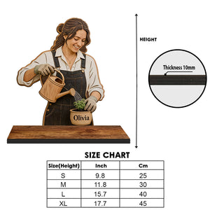 Custom Garden Lover - Personalized Gardening Wooden Floating Shelf