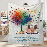 Mother And Daughter Forever Linked Together - Personalized Mother Blanket
