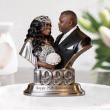 Personalized Black Couple 5th Anniversary Custom Shaped Acrylic Plaque - Custom 2021 Wood Milestone Gift for Husband, Wife Table Decor