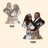 Personalized Black Couple 5th Anniversary Custom Shaped Acrylic Plaque - Custom 2021 Wood Milestone Gift for Husband, Wife Table Decor