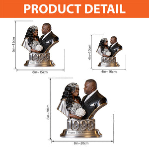 Personalized Black Couple 5th Anniversary Custom Shaped Acrylic Plaque - Custom 2021 Wood Milestone Gift for Husband, Wife Table Decor
