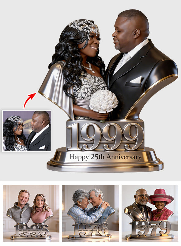 Personalized Black Couple 5th Anniversary Custom Shaped Acrylic Plaque - Custom 2021 Wood Milestone Gift for Husband, Wife Table Decor