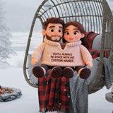 Personalized Older Latino Couple Pixar Style Custom Shaped Faux Fur Pillow - Cute Cartoon Hispanic Anniversary Gift Bed Decor