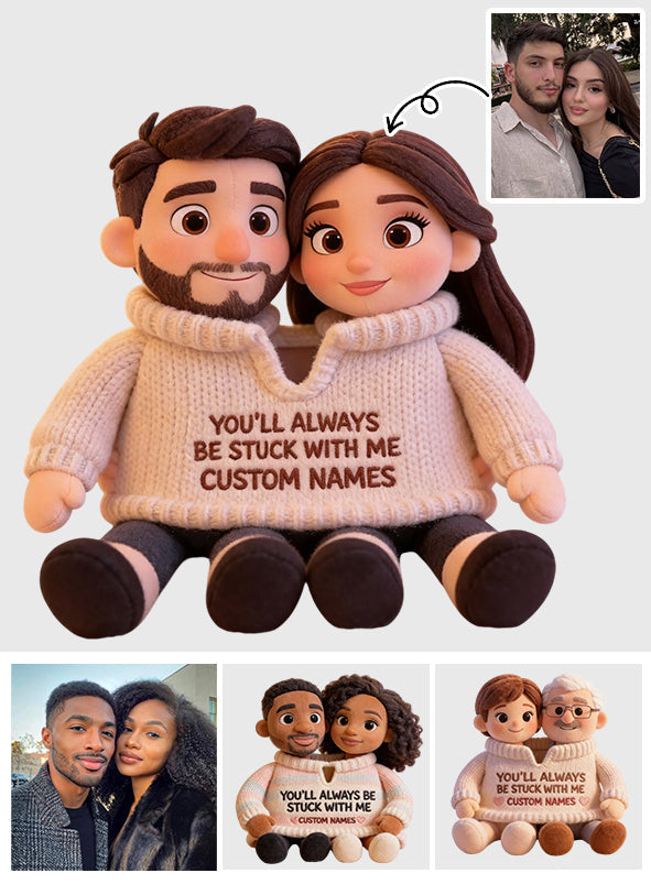 Personalized Latino Couple Pixar Style Custom Shaped Faux Fur Pillow - Cute Cartoon Hispanic Anniversary Gift Couch Cushion Bed Decor