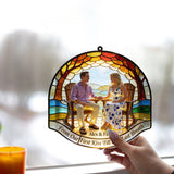 From Our First Kiss Till Our Last Breath - Personalized Couple Window Hanging Suncatcher Ornament