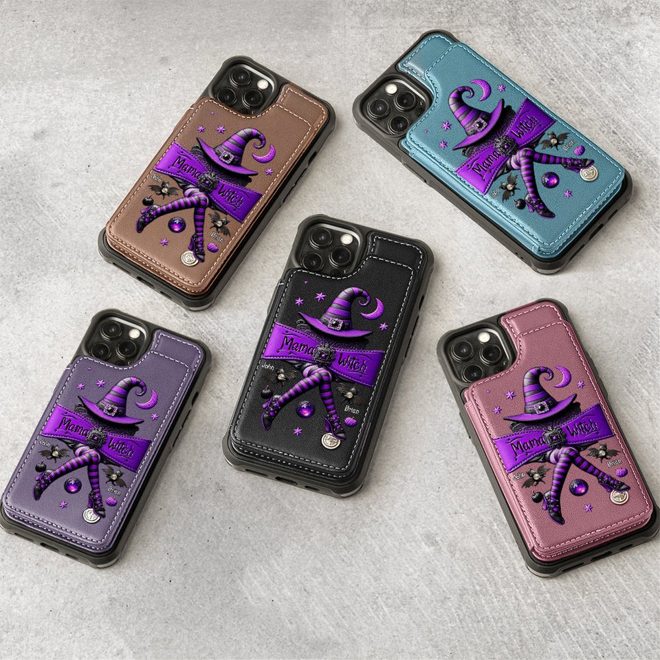 Halloween Gift For Grandma, Mama Witch - Personalized Mother Wallet Phone Case