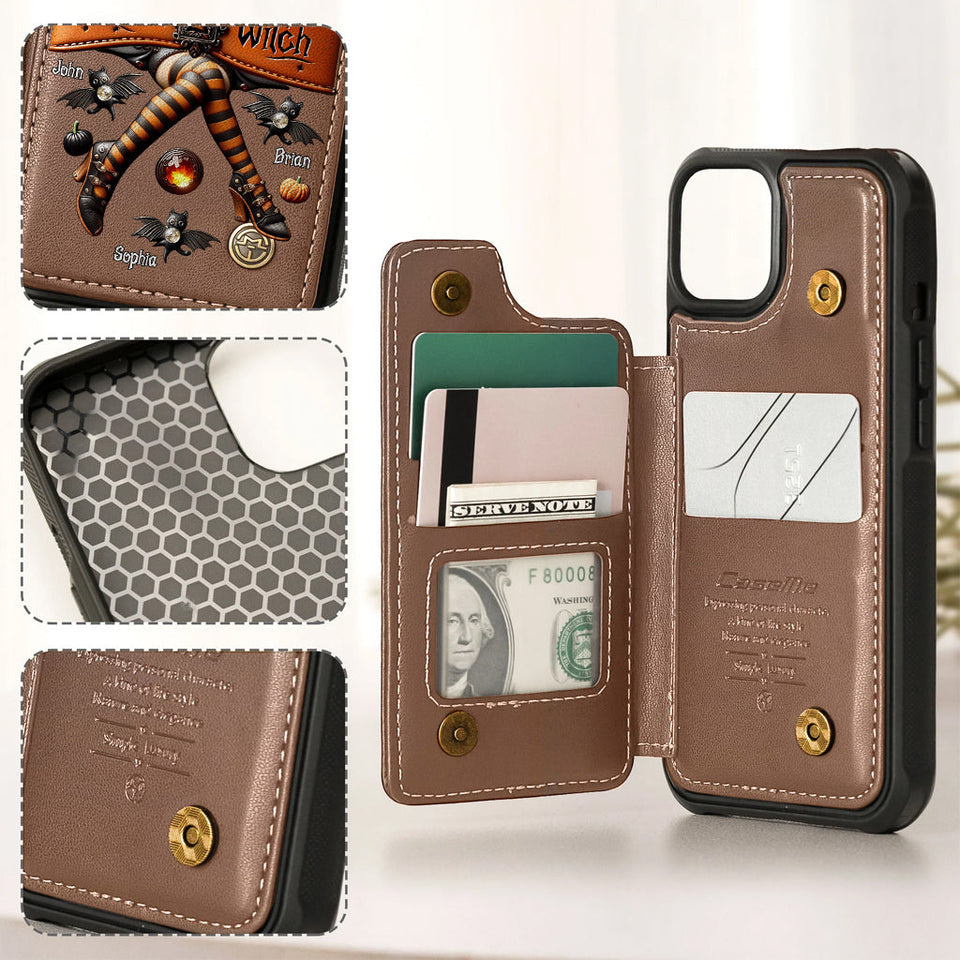 Halloween Gift For Grandma, Mama Witch - Personalized Mother Wallet Phone Case