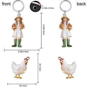 Custom Any Photo - Personalized Chicken Premium Keychain With Charms