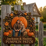 Welcome To Out Pumpkin Patch - Personalized Farmer 3D Printed Cut Metal Sign