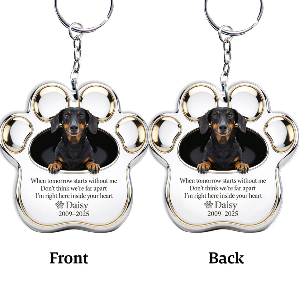 Memorial Paw - Personalized Dog Keychain