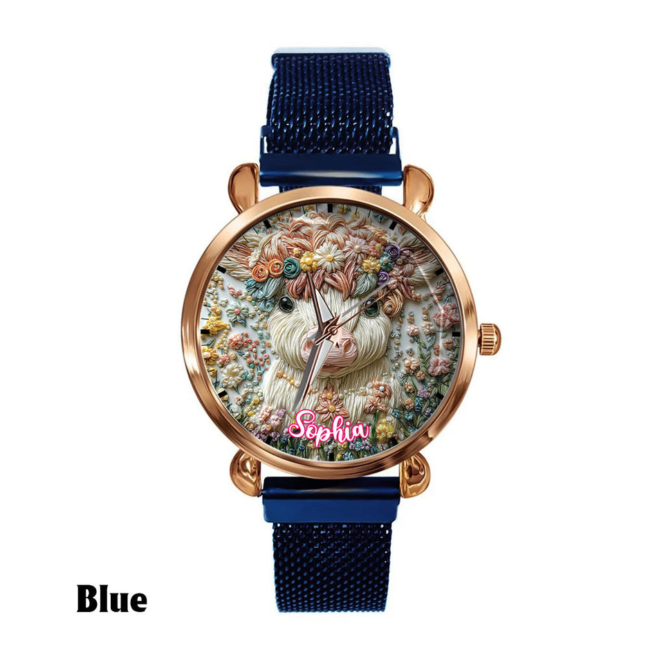 Beautiful Highland Cow - Personalized Highland Cow Women Hand Watch