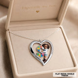 Autism Letter - Personalized Autism Awareness Shaped Metal Pendant Necklace