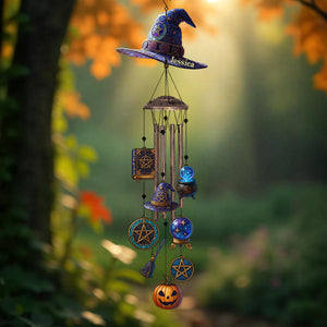 Witch Hat - Personalized Witch Wind Chime With Charms