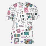 Nursing Is A Work Of Heart - Personalized Nurse All Over Shirt